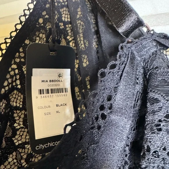 City Chic “Mia” Lace Babydoll Set – Black – Size XL – NWT - Picture 5 of 6